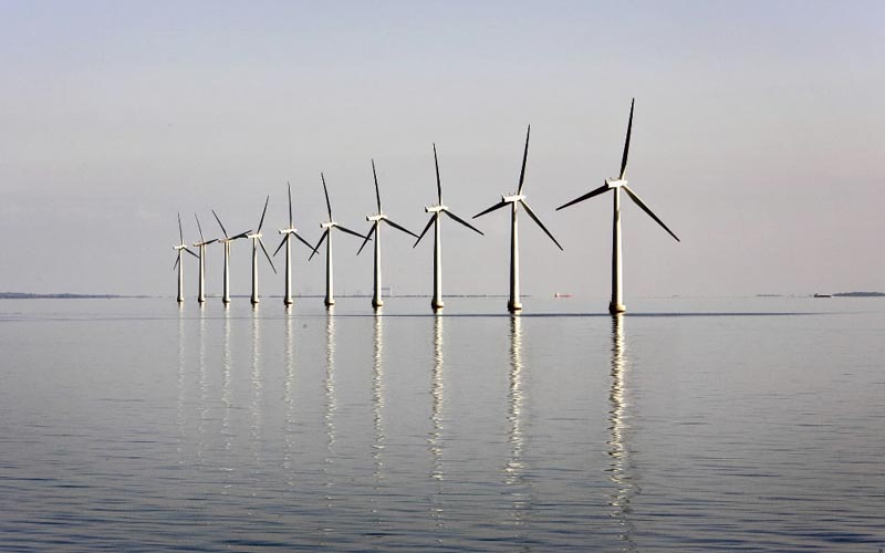Samsø offshore wind farm pile driving